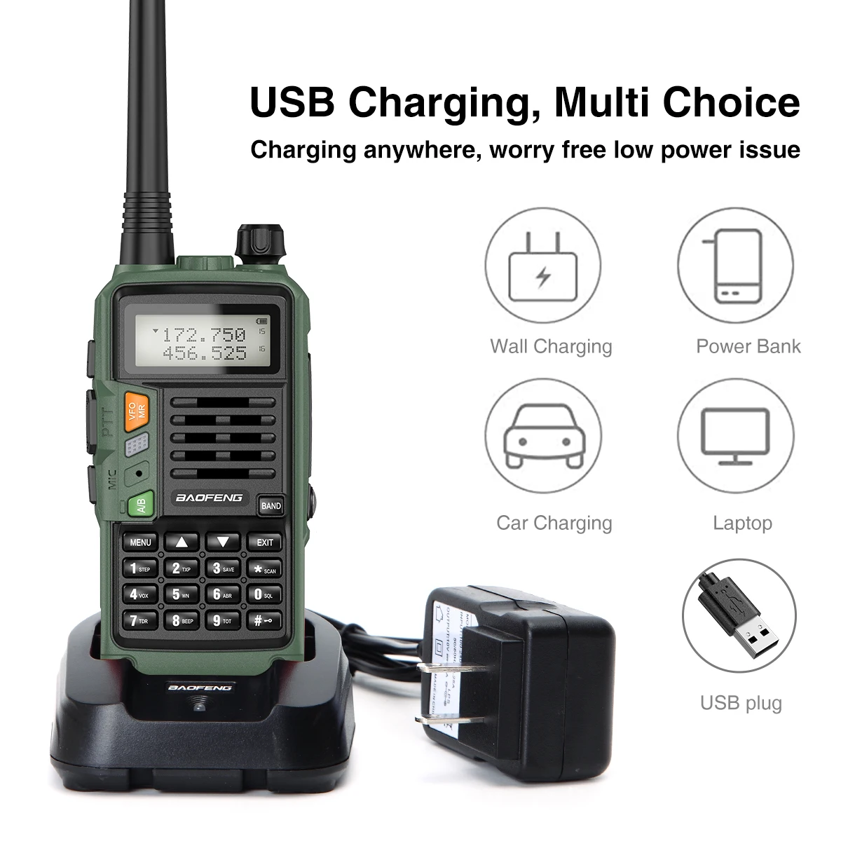 1/2 Uds BaoFeng UV-S9 PLUS Walkie Talkie impermeable 10W potente Radio CB Radio bidireccional portátil de largo alcance para viajes de caza - imagen 3