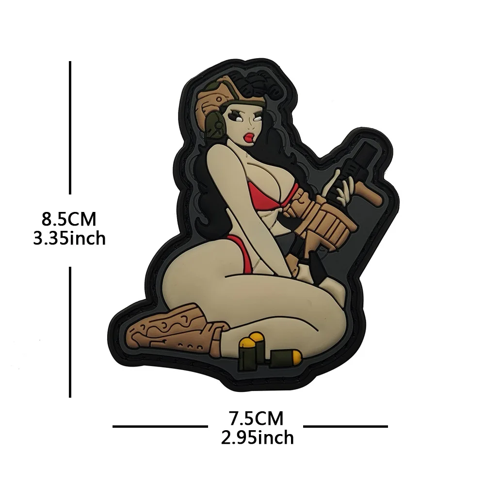 Bikini táctico insignia de moral estilo lindo parche para brazo mochila calcomanía ejercicio al aire libre traje de baño con los ojos vendados mujer - imagen 4