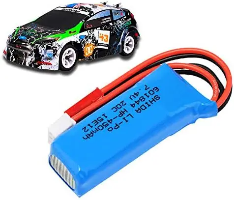 7,4 V 450 mAh 20C Lipo batería JST enchufe para wltoys K969 K979 K989 K999 P929 P939 284131   1:28 accesorios para automóviles RC de alta velocidad - imagen 3