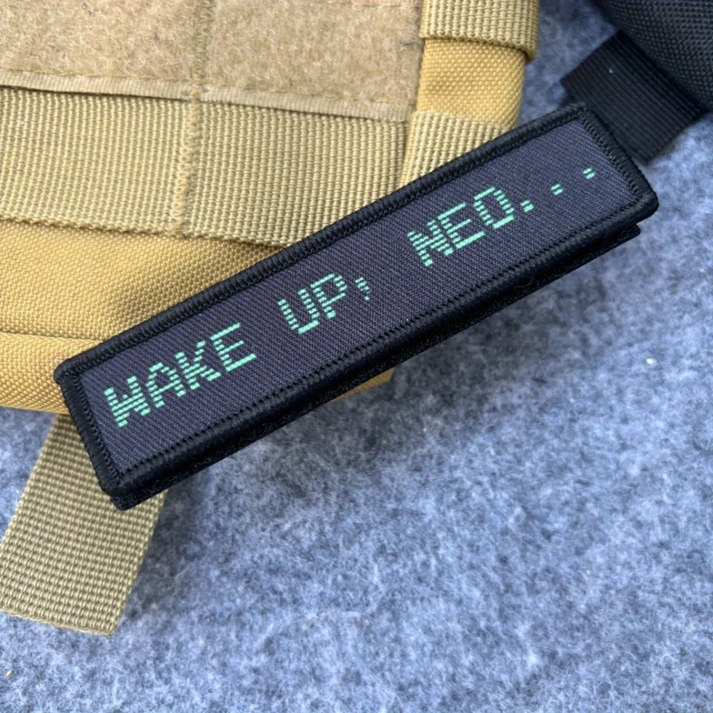 Parche táctico Wake Up Neo Morale, emblema de gancho y bucle impreso, insignia militar, brazalete de combate, pegatinas para mochila - imagen 2