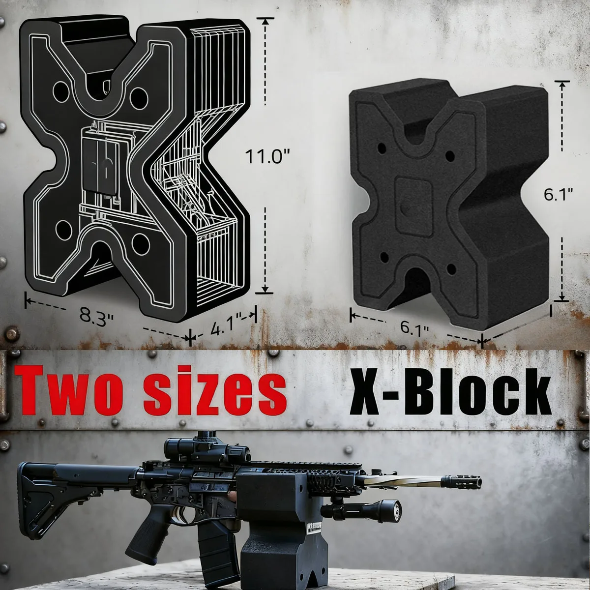 X-Block Banco de tiro táctico para rifle con soporte EVA