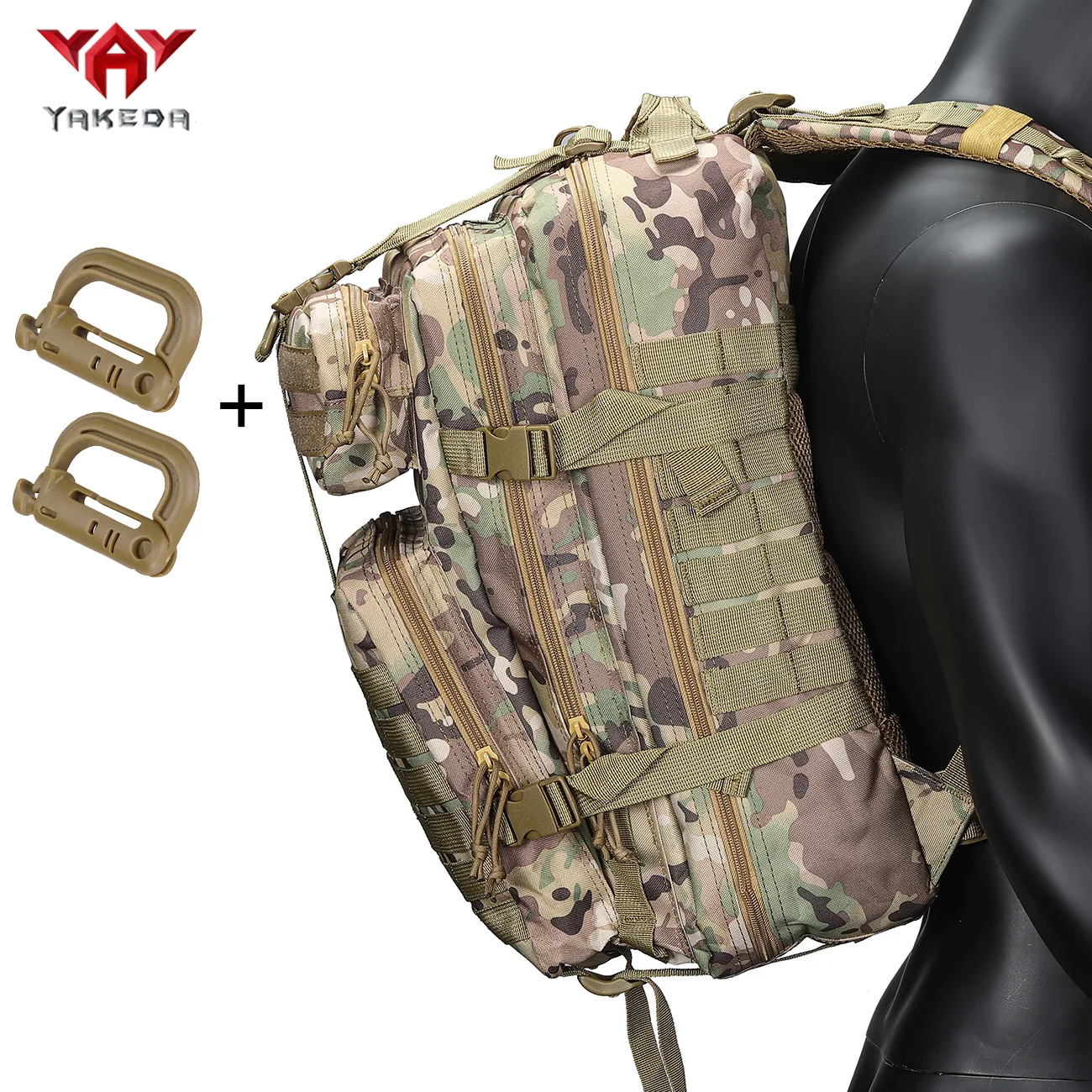 La mochila deportiva YAKEDA 3P tiene bolsillos multicapa y viene con cerraduras multifunción de 2 piezas, adecuada para acampar, hacer senderismo, etc. - imagen 3