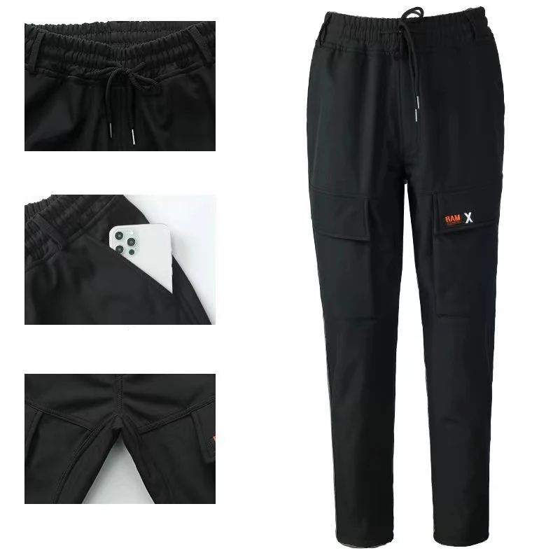 Pantalones de lana de invierno para hombre, chaquetas impermeables, Abrigo con capucha, chándal de piel de tiburón, pesca, senderismo, Camping, pantalones de escalada, trajes de esquí - imagen 3