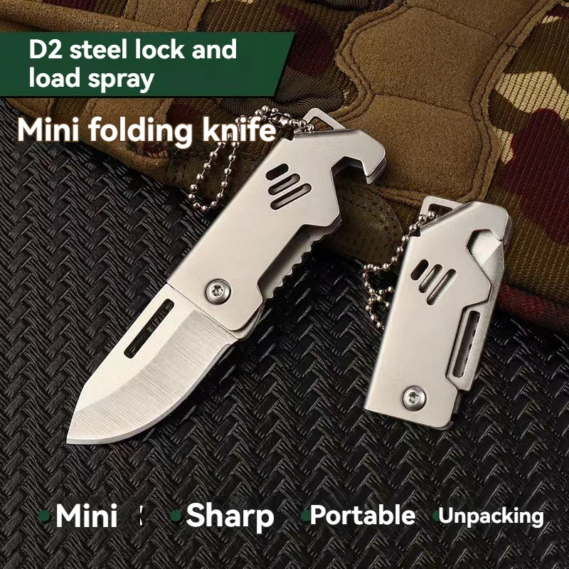 Mini cuchillo plegable D2 de acero inoxidable, portátil y afilado - imagen 2
