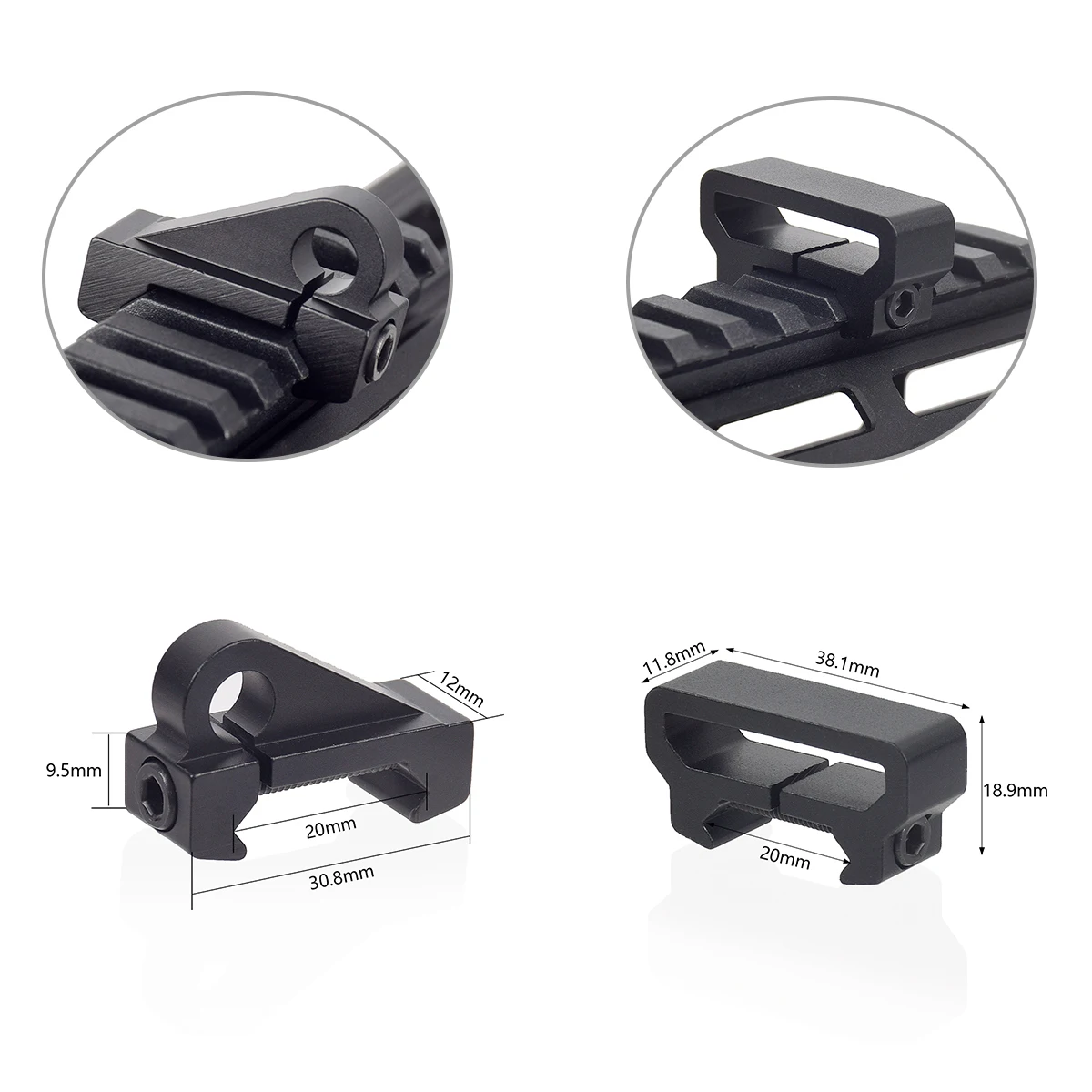 Adaptador giratorio de eslinga en riel Picatinny