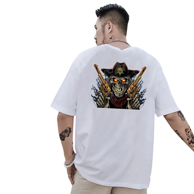 Parche de transferencia de calor para motociclista, pegatinas térmicas de payaso Hippie con calavera de hierro en transferencia de película de terror para camiseta - imagen 3