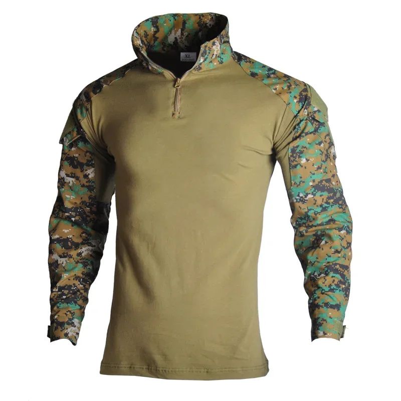 Camisetas tácticas de manga larga para hombre, camiseta de camuflaje CP del ejército militar de combate, camisa de escalada para caza al aire libre, ropa deportiva de algodón - imagen 5