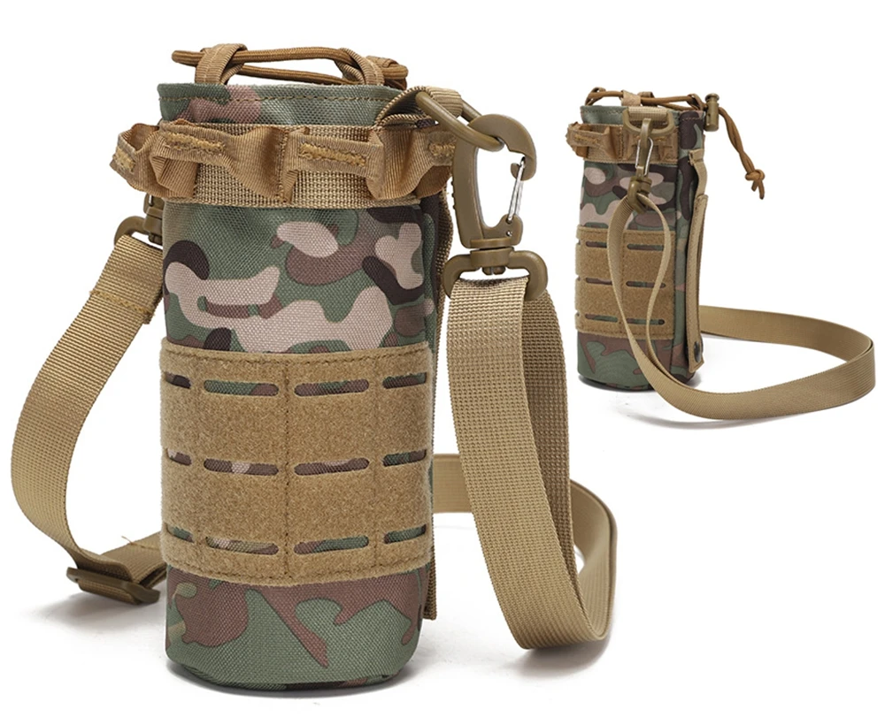 Molle-Bolsa de transporte para botella de agua, accesorio portátil e impermeable con correa de hombro ajustable desmontable, almacenamiento de botellas de agua al aire libre - imagen 2