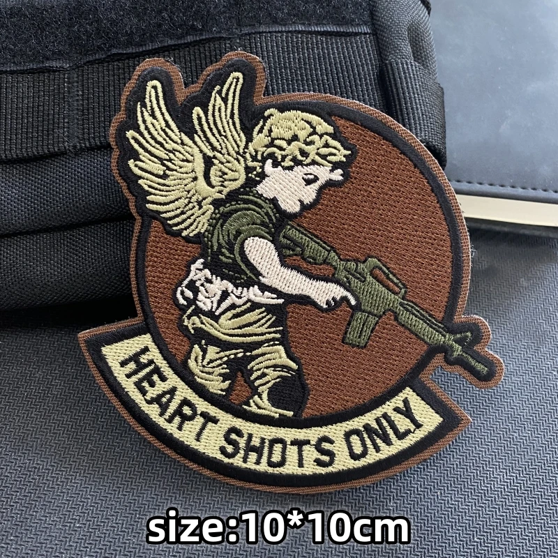 Parche bordado táctico para pistola militar, insignia de moral de lucha o vuelo, Ángel, conejo, pingüino, mochila de visión nocturna, parches de gancho y bucle - imagen 3