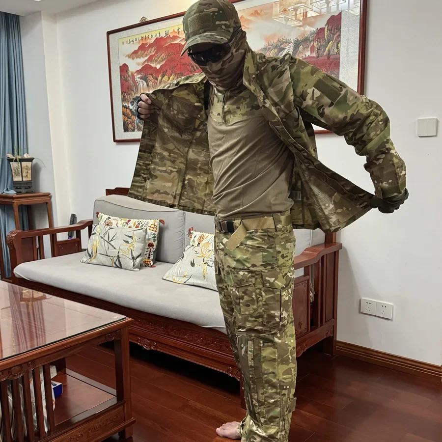 Traje táctico de rana de tres piezas para adiestramiento al aire libre, chaqueta y pantalones de camuflaje ruso EMR ATFG, traje resistente al desgaste para combate y caza - imagen 4