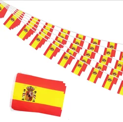Bandera de España con cuerda cuadrada - abanico colgante 14x21 cm