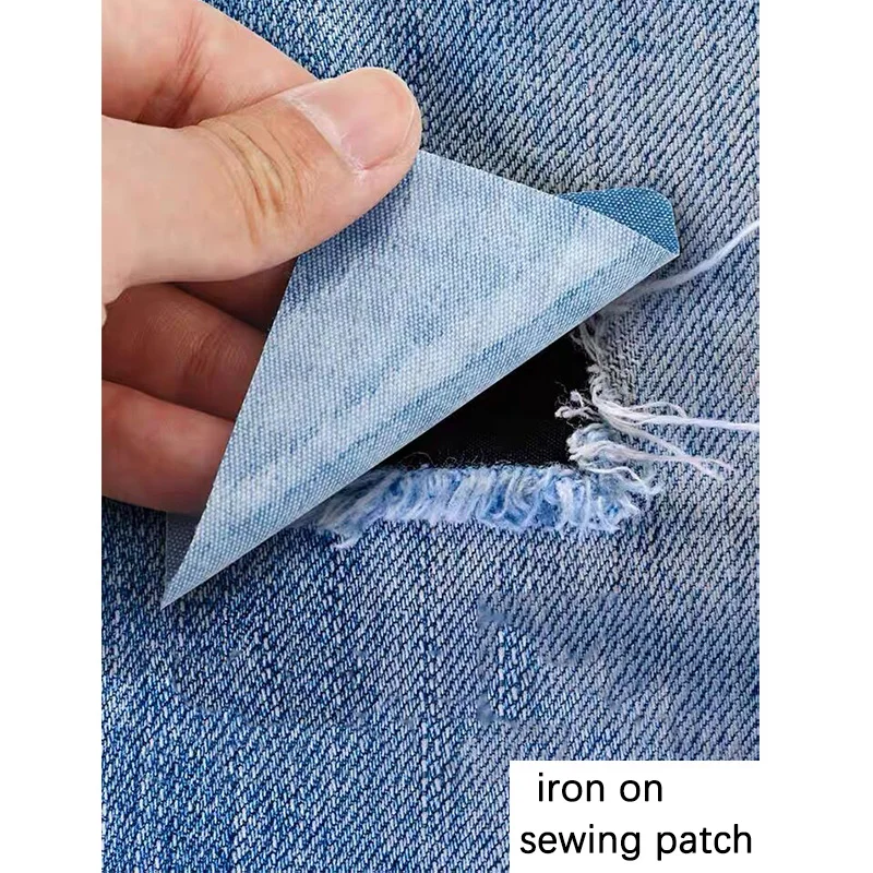 Parches de reparación de tela vaquera lavables, parche de codo de mezclilla, reparación de ropa vaquera, pantalones, ropa, tela de costura, bricolaje, 2 piezas, 5 piezas - imagen 3