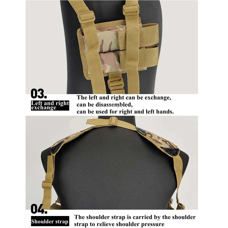 Funda de hombro táctica para mano derecha, bolsa de transporte oculta para pistola, entrenamiento de tiro Airsoft, ajuste Universal - imagen 5