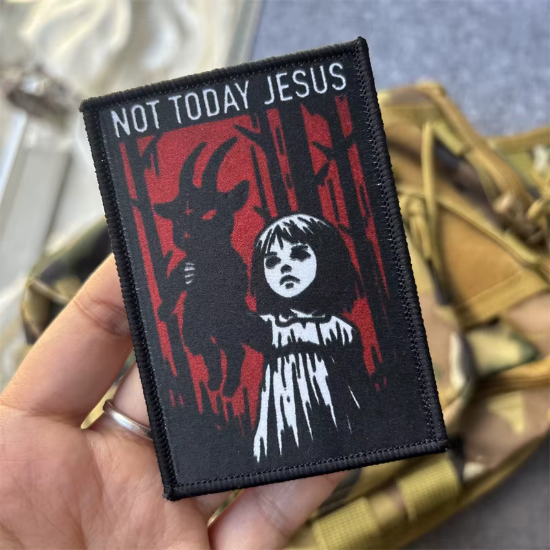 Parche táctico impreso No Hoy Jesús – Insignia moral con velcro - imagen 2