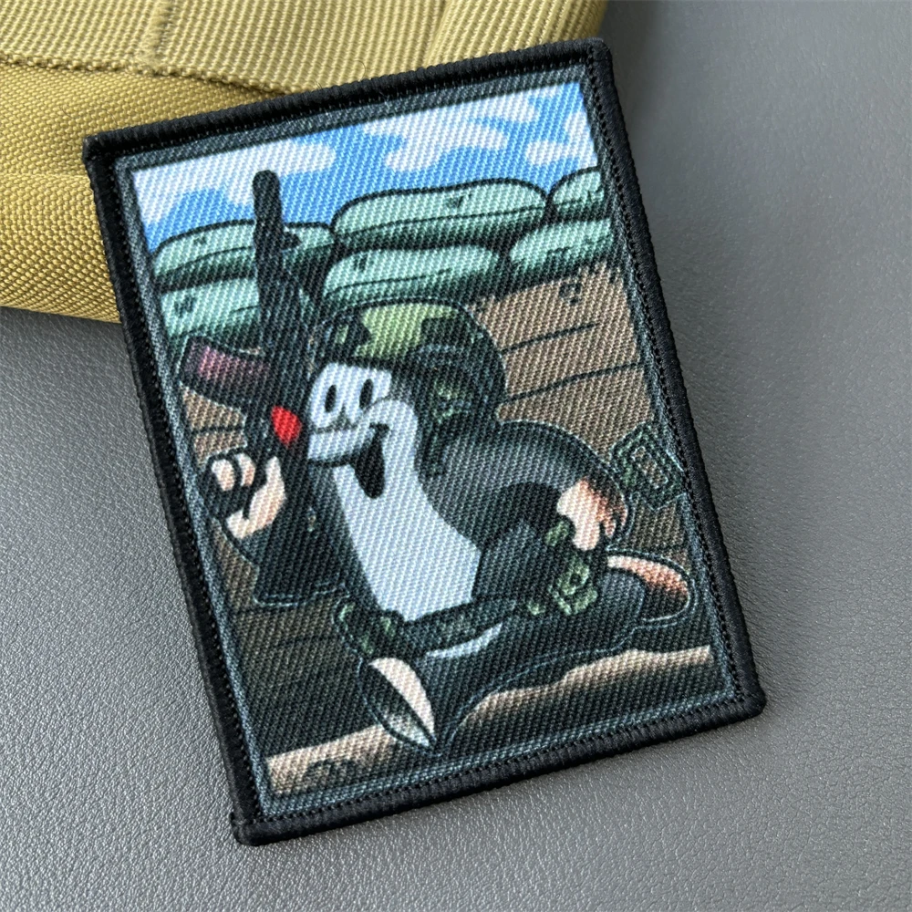 Parches tácticos de Mole Krtek, insignia de operador moral, brazalete del ejército militar, pegatinas de chaleco de mochila con emblema de Velcro impreso divertido