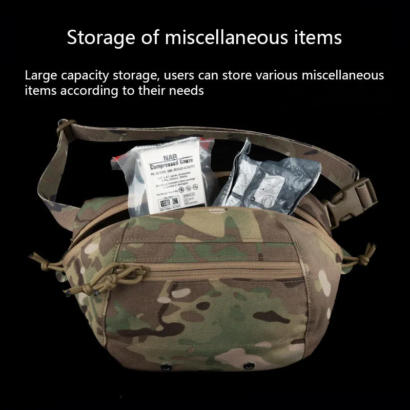 Riñonera grande de camuflaje, dos formas de uso, alta capacidad, fácil de usar, equipada con un anillo de expansión, tela Cordura - imagen 3