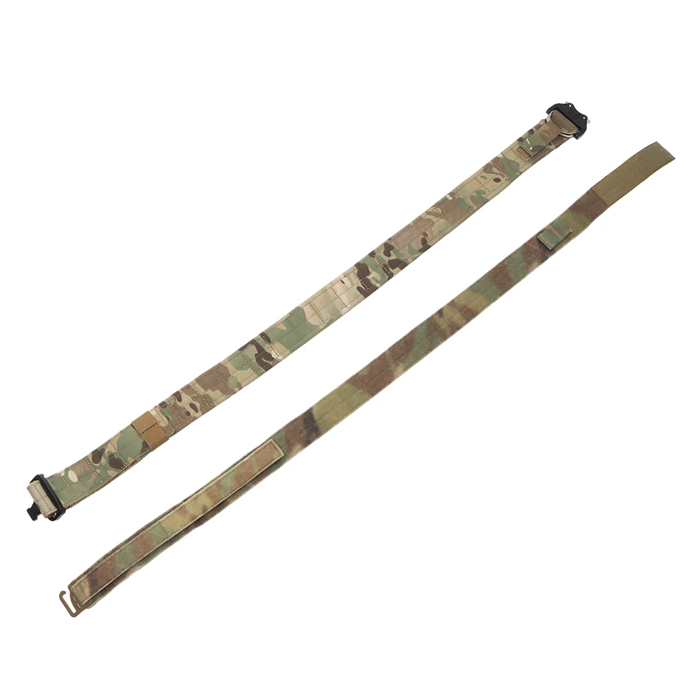 Cinturón táctico de 2 capas, faja de cintura rápida, lazo de gancho, herramientas Molle, caza, combate, Airsoft - imagen 2