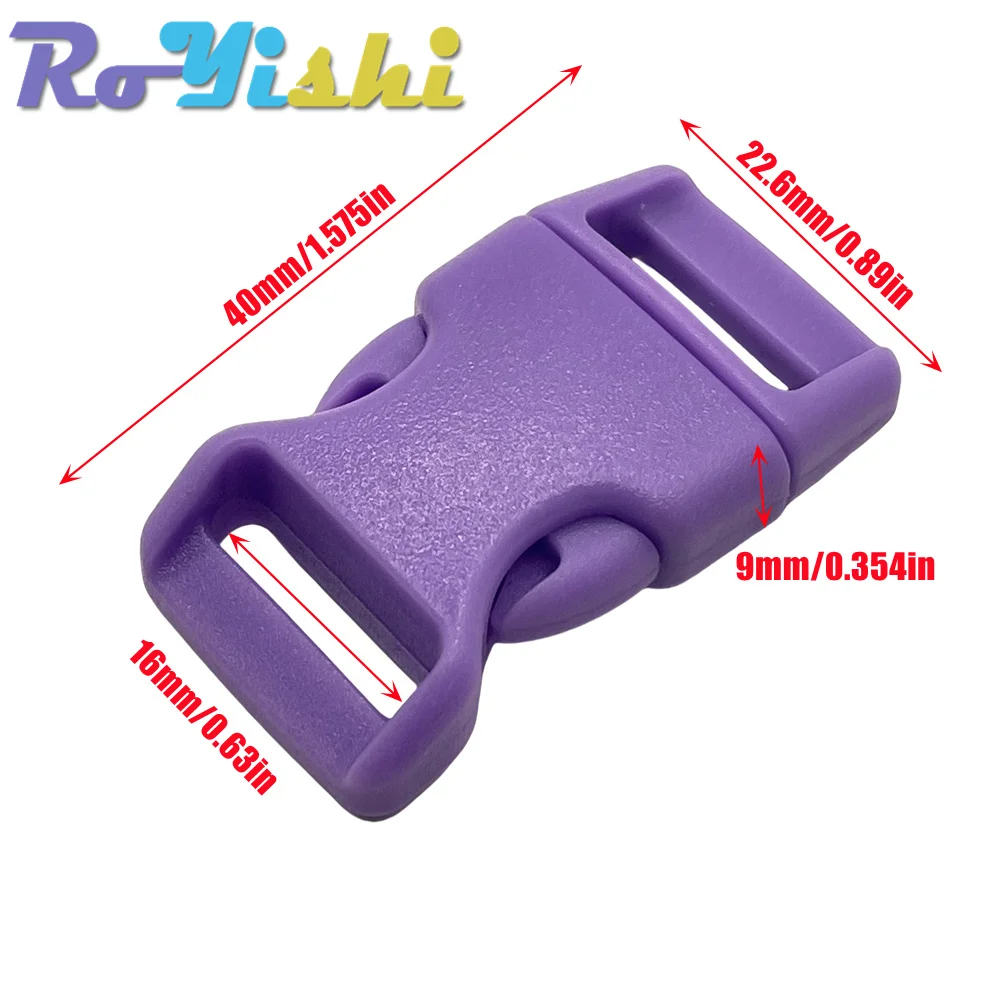 12 unids/pack 5/8 "hebillas de liberación lateral contorneadas coloridas para pulseras de Paracord - imagen 3