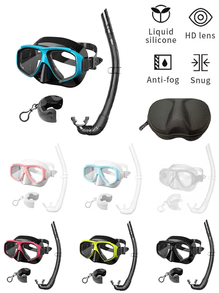 Máscara de buceo profesional JSJM – Pack snorkel panorámico adulto