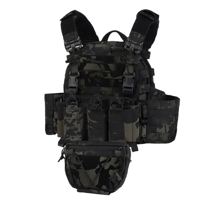 Chaleco táctico con tubos de hombro, envolvente, desmontaje rápido, sistema Molle, Triple Panel, subpaquete colgante - imagen 5