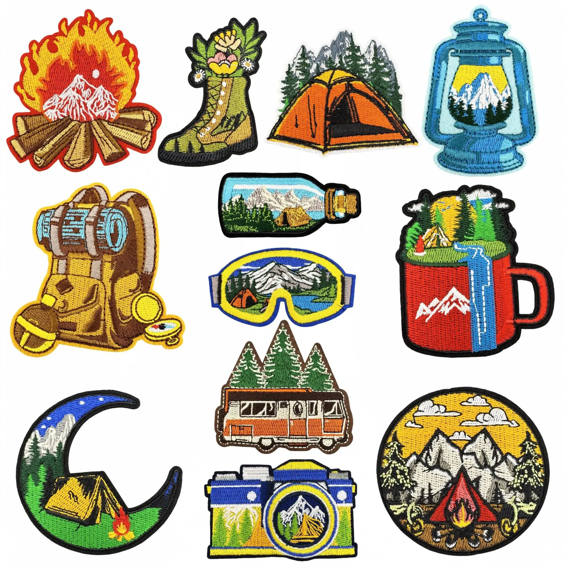 Parche bordado paisaje aire libre termoadhesivo para planchar