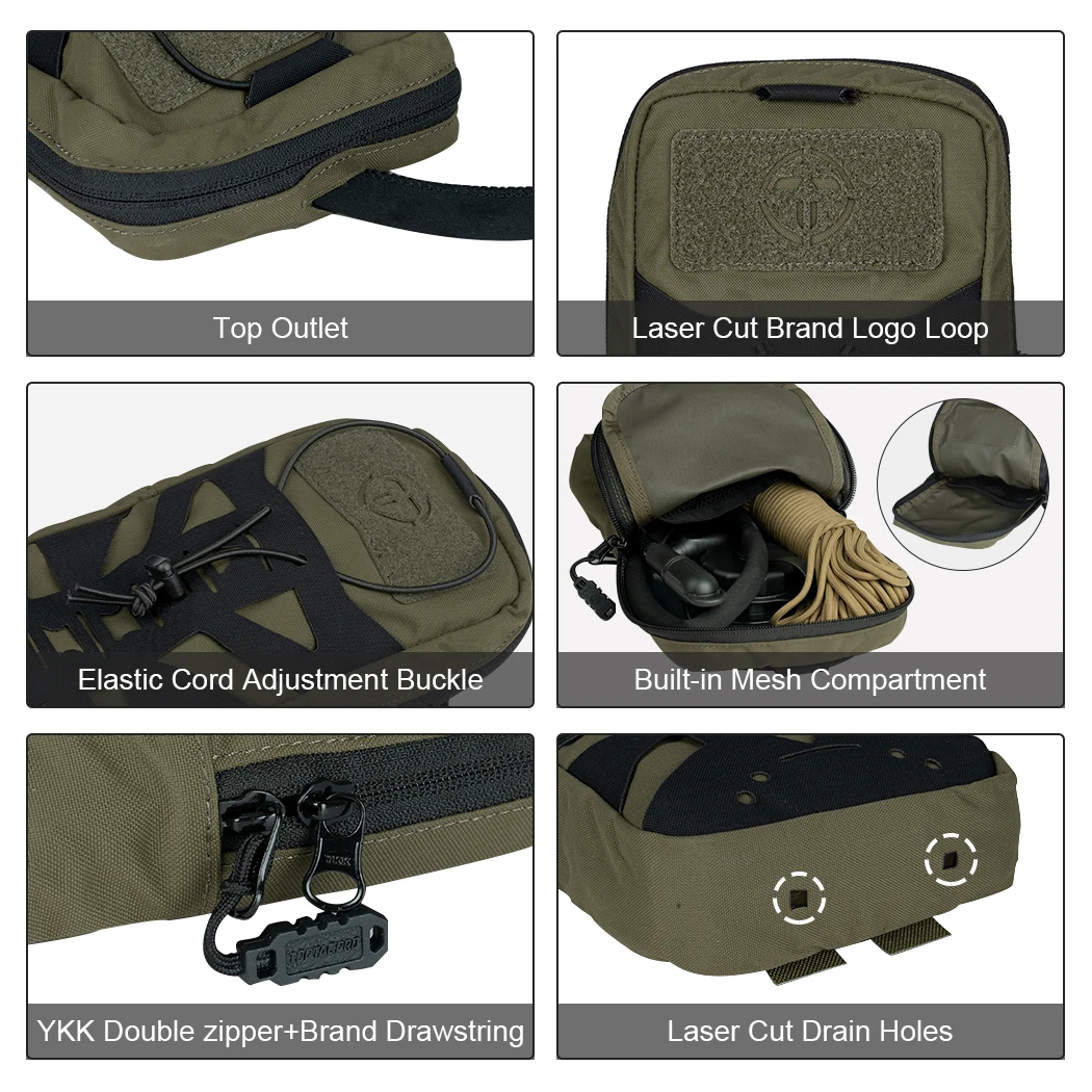 Bolsa de hidratación táctica TOPTACPRO con bolsa de agua de vejiga interior bolsa de hidratación MOLLE cortada con láser 8504 - imagen 4