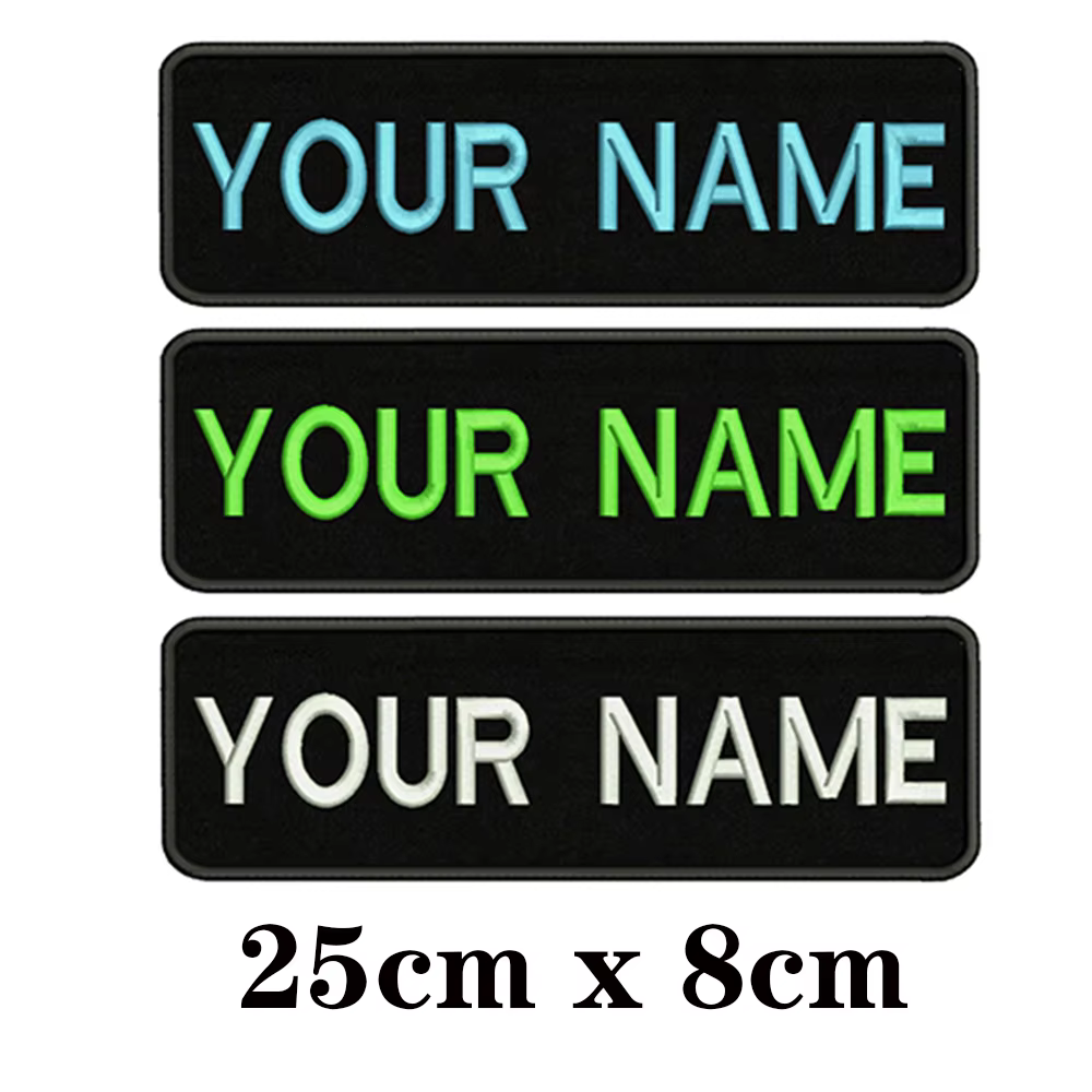 Parche militar personalizado nombre y número, plancha o gancho 25x8