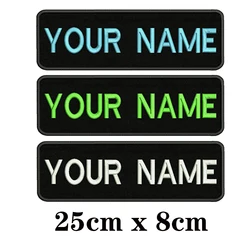 Parche militar personalizado nombre y número, plancha o gancho 25x8