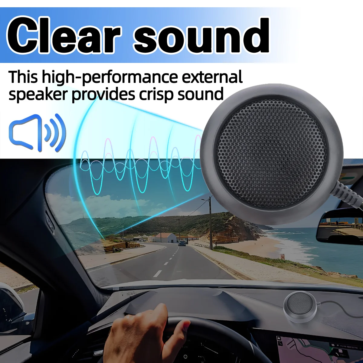 ABBREE KES-4 altavoz externo de Radio para coche Mini enchufe de Audio de 3,5mm sonido claro para KG-M70 AR-M6 AR-318 AR-7600 AR-8118 Radio móvil - imagen 2