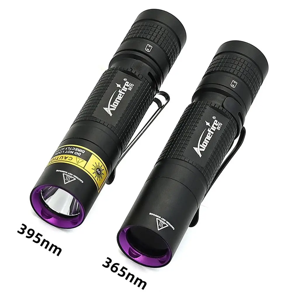Linterna Uv de 365nm/395nm, luz negra Invisible, linterna ultravioleta, linterna para dinero, manchas de mascotas, marcador de dinero, comprobador, utiliza batería AA - imagen 4