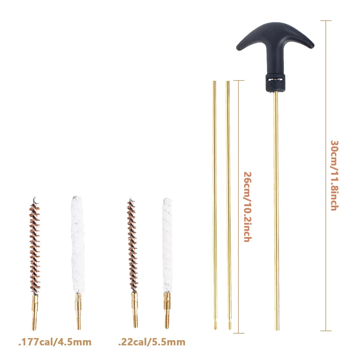 Kit de limpieza de barril, 4,5/5,5 MM, 177 y 2022, Rifle, pistola, varilla de pistola de aire, limpiador de cepillo, accesorios de caza, juego de herramientas de limpieza de pistola - imagen 2