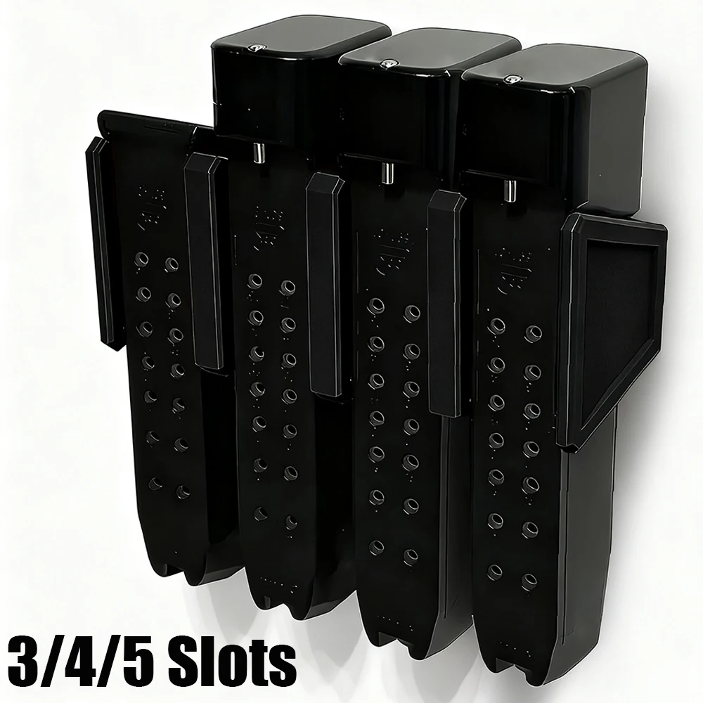 Soporte para revistas Glok con 3/4/5 ranuras, soporte de pared para pistola Mag Hoder para Glok 17 19, colgador de cargadores, almacenamiento de exhibición, organizador seguro para pistola