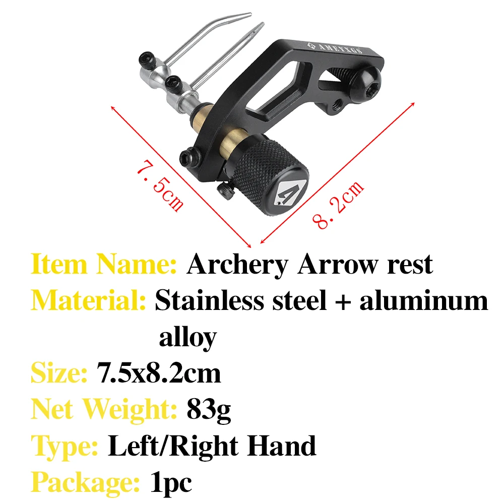 Soporte de flecha de aleación de aluminio para tiro con arco, ajustable, para arco recurvo, mano izquierda/derecha, accesorio de caza para tiro al aire libre, 1 ud. - imagen 2