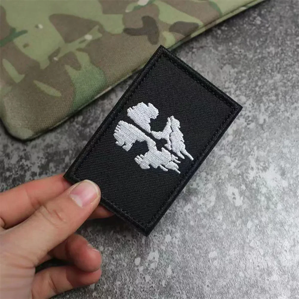 Parche de Call of Duty, máscara de fantasma, parches bordados en la ropa de Calavera, apliques de insignias de gancho y bucle de moral táctica militar - imagen 5