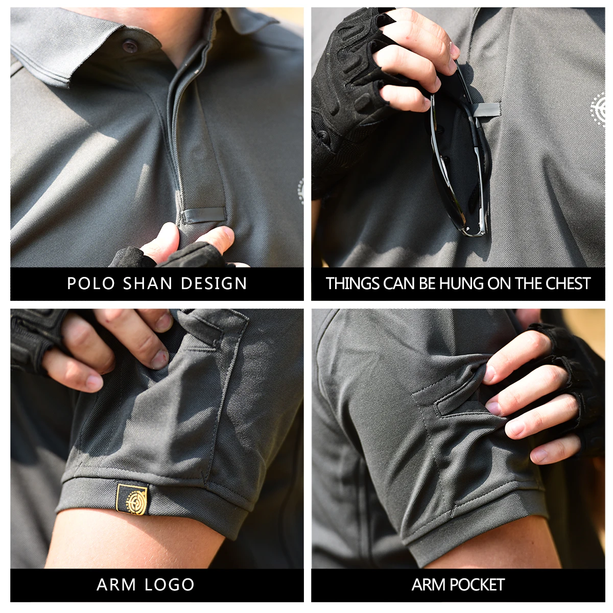 Camisetas tácticas para hombre, Polos ligeros para exteriores, ropa informal para escalada, senderismo, Camping, camiseta de secado rápido - imagen 5