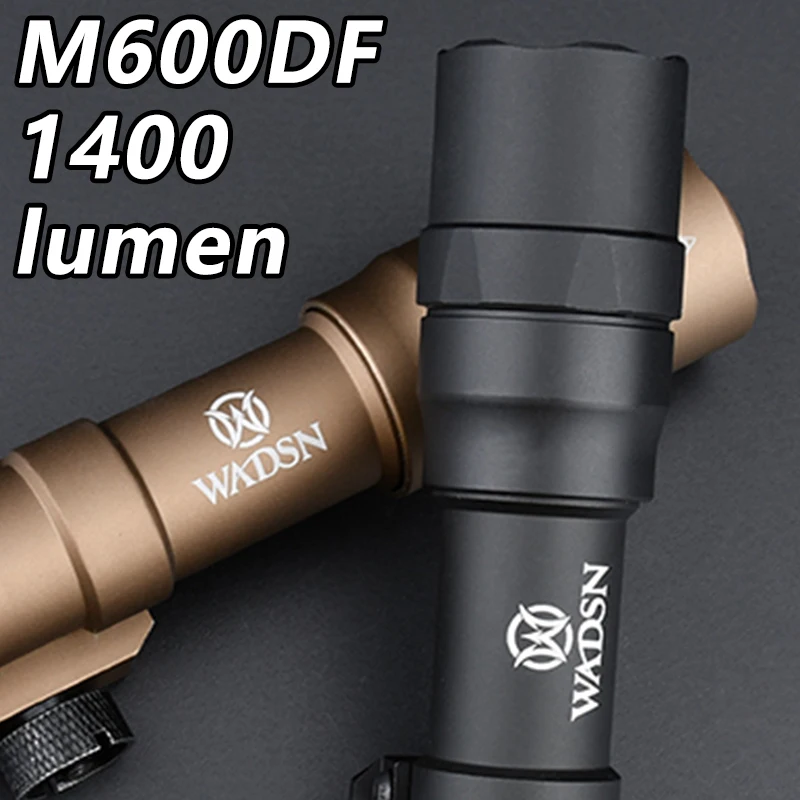 WADSN-linterna táctica M600 M600DF de alta potencia, 1400 lúmenes, luz exploradora de alto Lumen, lámpara de caza Airsoft apta para riel Picatinny de 20mm