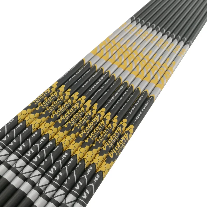 Flechas de carbono para columna vertebral, arco recurvo compuesto de 350- 1000, caza, paletas giratorias de 1,8 pulgadas, puntos Nock para tiro - imagen 3