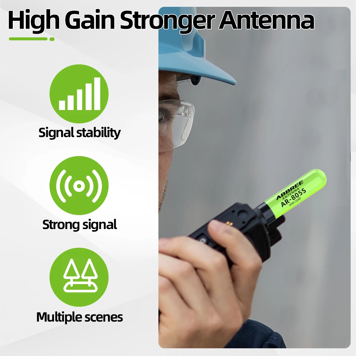 ABBREE AR-805S Antena SMA Doble Banda Alta Ganancia Baofeng UV-5R - imagen 4