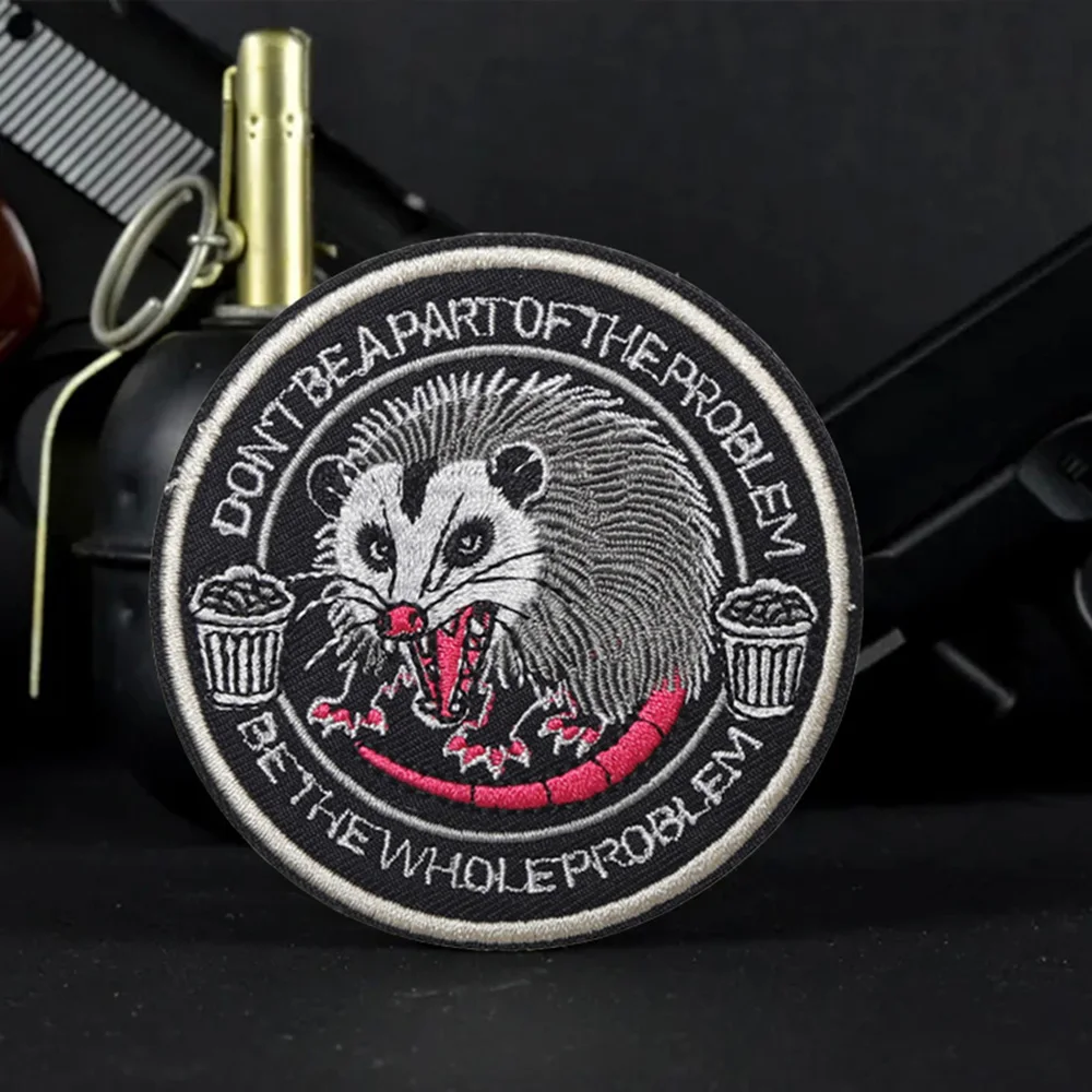 No se parten del problema, Be The Whole Problem, parches bordados, parche de gancho de ratón enojado, pegatinas tácticas para mochila moral - imagen 4