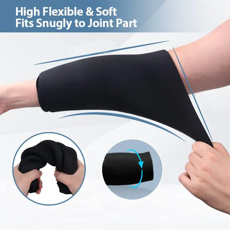 Paquete de hielo para codo, soporte para codo frío y caliente, envoltura de hielo de Gel, funda de compresión para hinchazón de muñeca, dolor, Reduce el dolor articular, hematomas - imagen 2