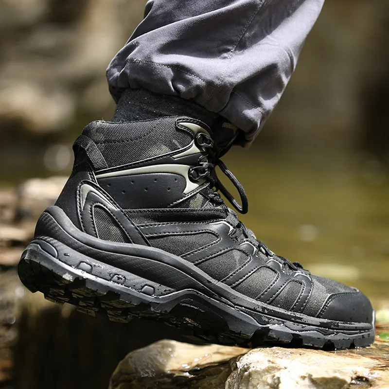 Botas de combate de camuflaje al aire libre, botas tácticas de desierto, zapatos de Entrenamiento Urbano para viajes, zapatillas de tobillo de senderismo para entusiastas militares - imagen 4