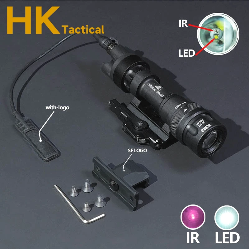 SF Metal M952V IR iluminador linterna táctica M952V LED estroboscópico Scout luz QD Base montaje 20mm Picatinny Rail lámpara de caza