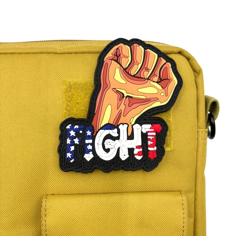 Parches de gancho y bucle de PVC con bandera americana, decoración de ropa de lucha, insignia de moral táctica, pegatina de parche para mochila al aire libre - imagen 2