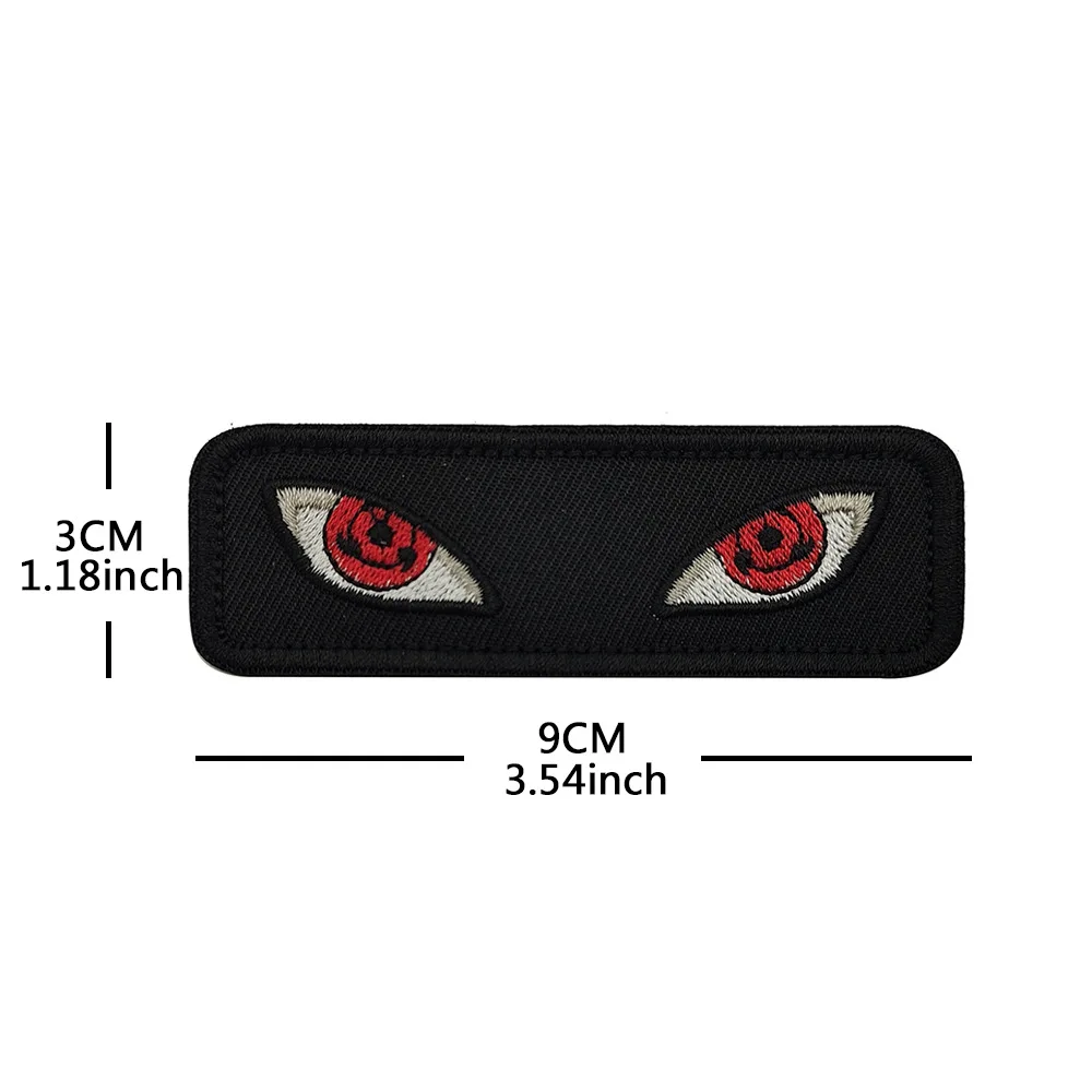 Insignia de moral táctica de ojos malvados, parche luminoso de ojo de gato de Anime, emblema militar, brazalete, gancho, bucle, accesorios para mochila, pegatinas - imagen 5