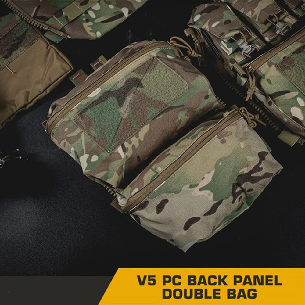Portador de placa táctico FCPC V5, Panel trasero, bolsa doble, bolsillos de uso General, chaleco estilo Ferro, accesorios, bolsa para artículos diversos - imagen 2