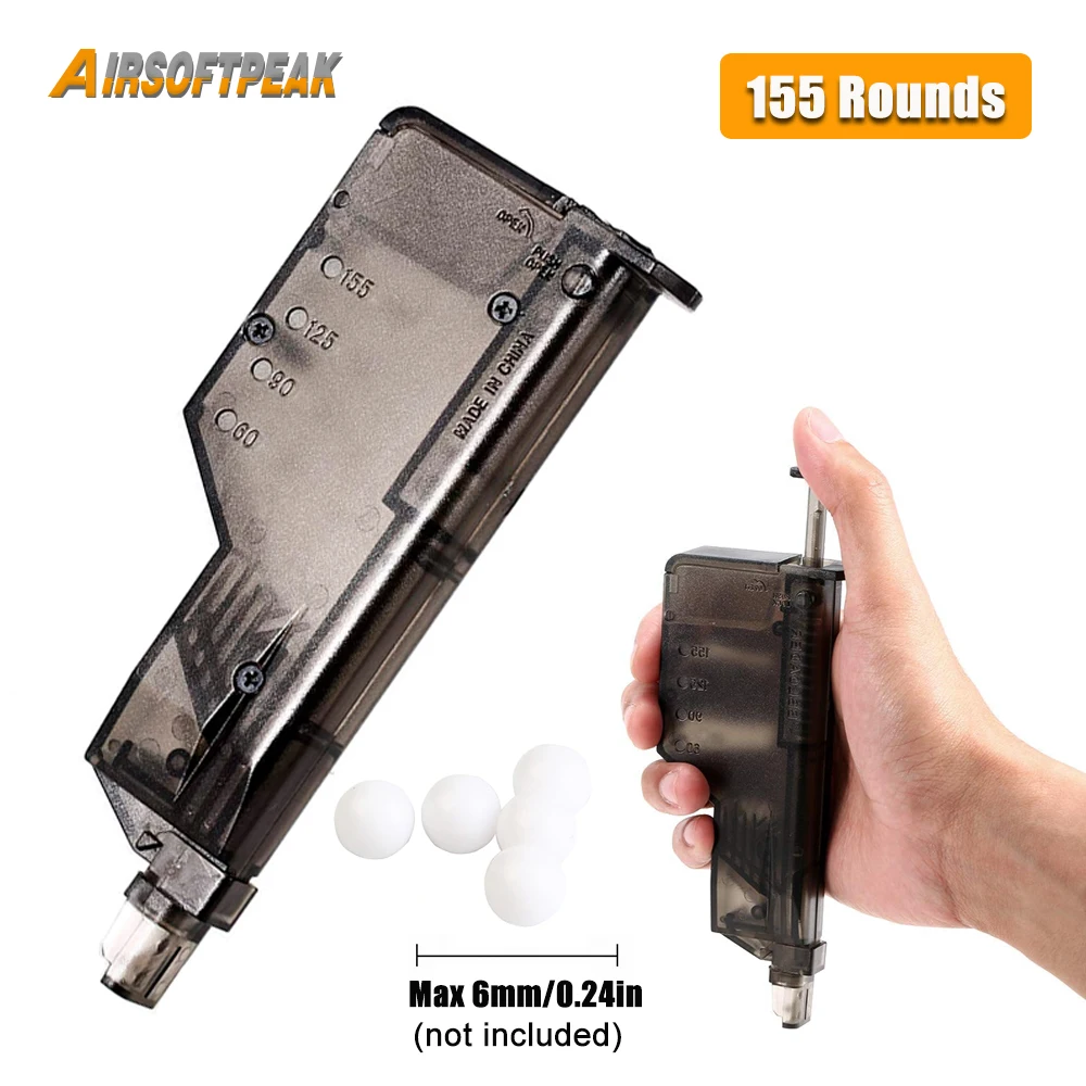 Cargador de velocidad BB de plástico táctico Airsoft, juegos de guerra CS, disparo de combate, accesorios de caza y Paintball, 155 rondas - imagen 2