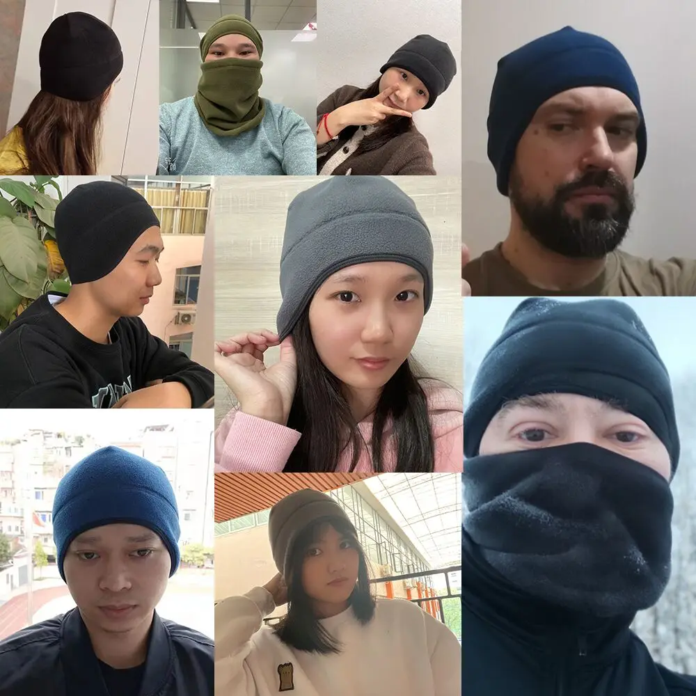 Gorros de invierno de lana térmica para correr, cubierta más cálida para deportes, esquí, Snowboard, senderismo, ciclismo, esquí, gorra suave a prueba de viento para hombres y mujeres - imagen 3