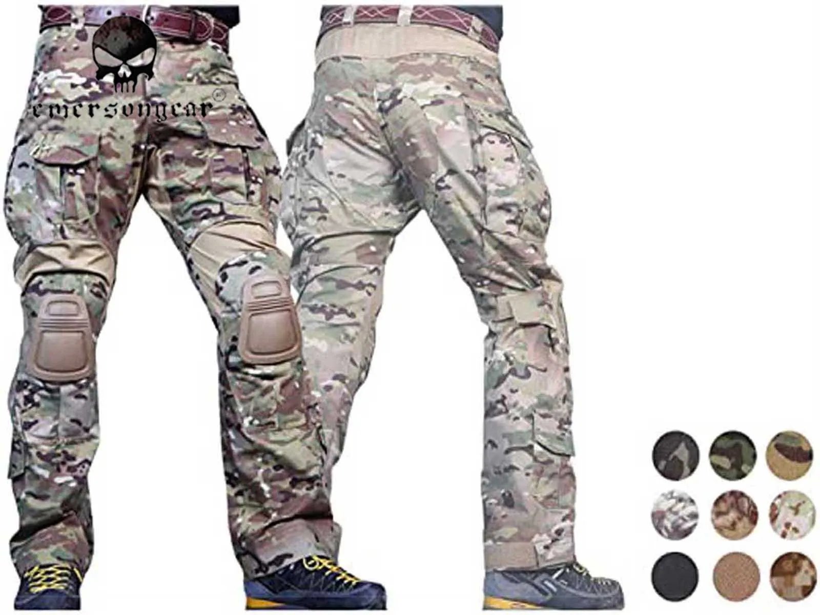 Pantalones militares de combate Emersongear con rodillera pantalones tácticos G3