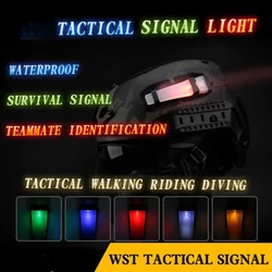 Luz táctica para casco, supervivencia, impermeable, lámpara de señal de seguridad para senderismo, iluminación de campo Airsoft, gancho, montaje en bucle, equipo de rescate