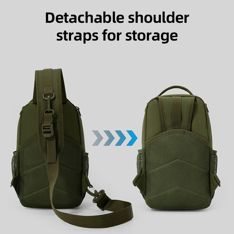 Bolsa táctica de pecho para senderismo al aire libre, bolso cruzado deportivo para pesca y caza, sistema Molle con gancho y bucle, bolsa de viaje para acampar y ciclismo para hombre - imagen 5